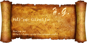 Hápp Gizella névjegykártya